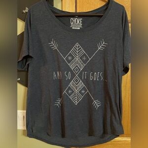 Choke Women's Short Sleeve Tee - Charcoal with Graphic